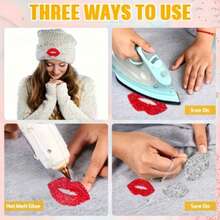 20 piezas Parches con labios rojos y strass plateados - Parches para planchar, Parches con flores, Pegatinas de estrellas, Suministros de costura para bodas, Decorar fundas de teléfono, zapatillas, sombreros, chaquetas vaqueras, Regalo del Día de la Madre, Regalo del Día de San Valentín, Estilo audaz - Versión con diamantes de imitación - Ver 9