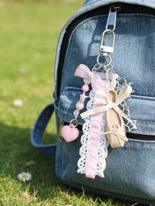Handmade Ballet Shoes Keychain - Mini Satin Shoe Shaped Keychain, Ballet Themed Phone Charm, Bow Ribbon Phone Strap, Bag Pendant, Cute Bag Charm And Wallet Accessory, Personalized Keychain, Suitable For Ladies, Dancers And Ballet Lovers, Adorable Dance Themed Gift For Birthday, Performance, Holiday, Mother's Day, And A Fashionable Accessory For Daily Use, School, Travel And Parties - Multicolor - View 4