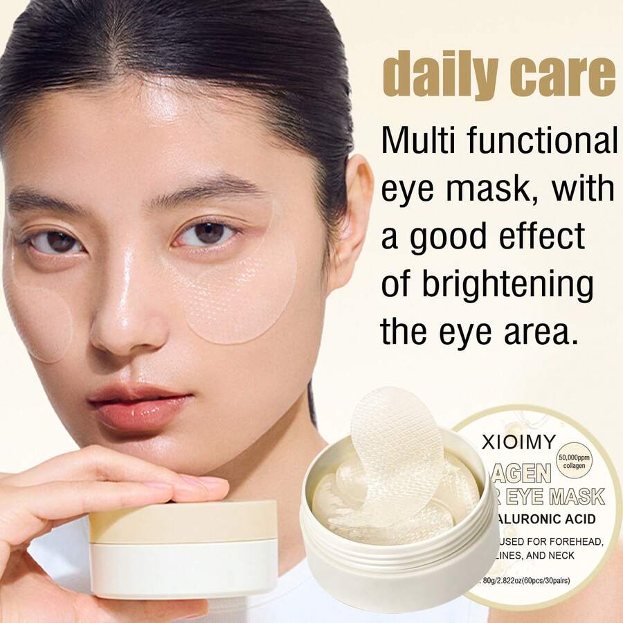 Xioimy 60片胶原蛋白保湿眼膜，高效保湿，细致紧致眼周肌肤，提亮肤色，告别干燥暗沉，眼部护理，胶原蛋白眼膜 - 數量 - 查看 1