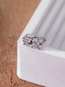 Bộ 4 chiếc/1 chiếc Khuyên mũi giả bằng đồng hình hoa tulip tinh tế, đính đá Zirconia, không cần xỏ lỗ, thích hợp cho nữ, dùng đi hộp đêm, dự tiệc sinh nhật [Lưu ý: Một số sản phẩm được bán riêng lẻ] - Nhiều màu - Xem 10