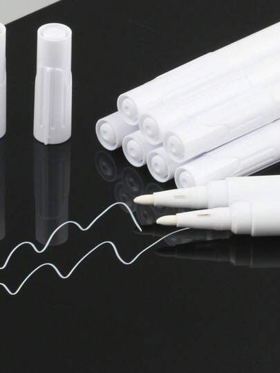 3 أقلام طباشير سائلة بيضاء، أقلام لوحة الضوء الليد، أقلام لملصقات السبورة، أقلام لملصقات زجاجات التوابل، أقلام قابلة للمسح