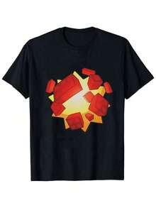 Robloxs-Xxxl 100% Cotton T-Shirt - Gamer T-Shirt For Kids And Adults  Streamer Merch  Video Game Lover Gift Gaming Tee,Cartoon Anime Game Robloxs T-Shirt,Robloxs Player Fan Gift - Black 2 - View 1