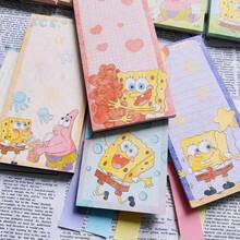 SpongeBob SquarePants Bộ 4/1 cuốn giấy ghi chú dài hình SquarePants và Pada Star, không dính, hình hoạt hình dễ thương, thích hợp làm sổ tay học sinh, đồ dùng sinh nhật, phần thưởng trong lớp học, quà tặng mùa tựu trường, quà tặng nhét vào túi quà dự tiệc, quà Eid Al Fitr, quà Ngày của Mẹ, quà tặng mùa cưới, quà tặng hoàn hảo cho các bữa tiệc và ngày lễ (Kiểu ngẫu nhiên) - Nhiều màu - Xem 6