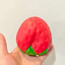 Large Strawberry Soft Toy - Slow-Rebound Fruit Stress-Relief Toy, Fun Sensory Comfort Toy, Home Decoration Interactive Prize,, Thanksgiving, Birthday Party, Toy, Strawberry RRWQ - Red - View 2