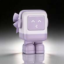 Mini Robot Decorativo con Pantalla LED – Figura Tecnológica Cute, Diseño Moderno, Ideal para Escritorio y Regalo - Tipo de Enchufe A Japonés (100V) - Ver 1