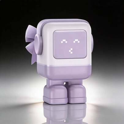 Mini Robot Decorativo con Pantalla LED – Figura Tecnológica Cute, Diseño Moderno, Ideal para Escritorio y Regalo