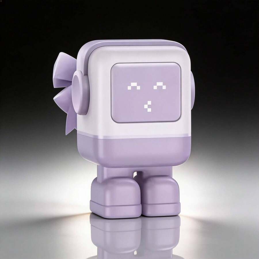 Mini Robot Decorativo con Pantalla LED – Figura Tecnológica Cute, Diseño Moderno, Ideal para Escritorio y Regalo - Tipo de Enchufe A Japonés (100V) - Ver 1