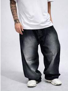Men's Cargo Pants Dazzling Jeans Balloon Extra Large Pocket Original Men's - 黑色 - 查看 11