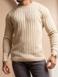 Ribbed Knit Crew Neck Sweater Winter 26 - Beis - Ver 5