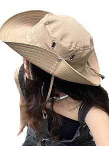 1顶男士防晒遮阳帽，适合徒步、钓鱼、户外活动，防紫外线牛仔帽，男女通用遮阳帽 - 一件裝男女士漁夫帽 - 查看 3