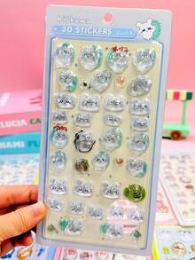 2nd Generation Gigi Kawaii Water Drop Stickers, Pet Stress Relief Crystal Stickers, 3D Relief Stickers, Bubble Stickers, PP Stickers, Internet Celebrity Same Style, Flash Dynamic, Collectible Stickers, Reward Stickers - Multicolor - View 8