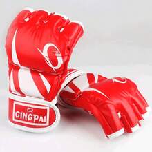GINGPAI Half Finger Boxing Gloves, Adult Kickboxing Gloves For MMA, Muay Thai Training, Unisex - Multicolor - View 12