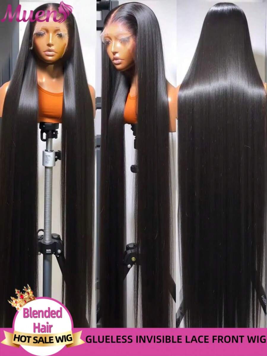 200% Density 34 Inch 5x5 4x4 Glueless Wigs Brazilian Human Hair Blended Pre Plucked Pre Cut 5x5 HD Lace Closure Wigs Human Hair Blended Glueless Wear And Go Straight 13x6 13x4 Lace Front Wigs Blended Human Hair With Baby Hair Natural Black