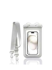 Fluid Valve 2.0 防水手机袋，IPX8 级漂浮防水手机壳，带挂绳，通用防水袋，适用于 17pro/17promax/17/16 /15pro/15/14/13 Pro Max、Galaxy S24/S23，游泳、沙滩、皮划艇、潜水等户外活动的手机干袋 - 白色 - 查看 8