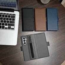 1 PIEZA Funda de cartera de piel sintética premium compatible con Samsung Galaxy Z Fold 7/Fold 6, cierre magnético resistente, soporte para bolígrafo, ranuras para tarjetas, soporte plegable, cubierta empresarial de protección total - Marrón - Ver 9