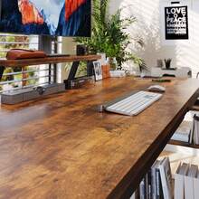 Devoko Home Office Desks - Rust Brown - View 7