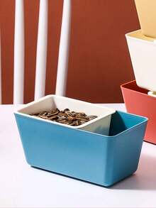 2-Layer Snack Box, Home Living Room Dried Fruit Tray, Compartment Lid Candy Sunflower Seed Storage Box - View 7