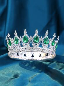 Shiny Crystal Gold Royal Crown – Bridal & Pageant Accessory - Multicolor - View 11