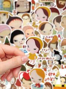 50pcs Abstract Character Cartoon Stickers For Laptop Diy Cell Phone Case  Decorative Stickers3d Decorative Stickers, 11 Phone Case Boy,Diy Phone Case - 多色的 - 查看 5