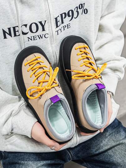 [ New Item] 1 Pair Men's Spring/Summer Fashion Casual Slip-On Loafers, Color Block Flat Lace-Up Decor Niche Casual Shoes For Teenagers, Outfit, Big Size 47.5