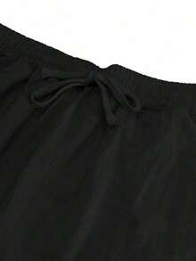 Men's Breathable Linen Loose Casual Sports Pants, Suitable Beach, Spring/Summer - màu đen - Xem 7