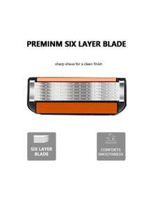 Manual Shaver, 6-Layer Stainless Steel Replacement Blades Compatible With FUSION 5, Smooth Shaving Without Residue, Body Washable, Men's Shaver Set - Safety Razor - View 4