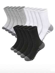 60双/50双装男士舒适运动中筒袜，适合户外和日常穿着，四季皆宜，白色抗菌防臭吸湿加厚运动袜 - 彩色 - 查看 21