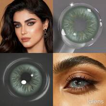 Lalens 绿色棕色美瞳，半年抛型，适合深棕色眼睛；Lalens 蓝色自然色美瞳，半年抛型，适合浅棕色眼睛；6 个月抛型美瞳，日戴型，2 片装 - 綠色 - 查看 3