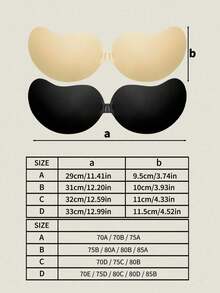 4 Pairs Of Invisible Bras, Push-Up Bras, Strapless Invisible Bras, Breathable Skin-Friendly Women's Invisible Bras, Reusable Backless Bras, Women's Bras & Bra Accessories (Fabric Upgrade) - Multicolor - View 2