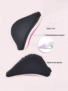 Insertos para puntera de zapato súper suaves, almohadillas de media talla de esponja, agarres de talón para mocasines de tacón alto, almohadillas frontales ajustables de protección de puntera y antifricción - Negro - Ver 8