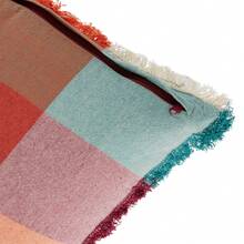 Atmosphera Cuscino Yucatan con frange, 45 x 45 cm, tessuto madras. - Multicolore - Visualizzare 2
