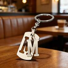 DIY Stainless Steel A-Z Letter Keychain, 26 Alphabet Double-Layer Letter Iron Keyring, Couples Gift, Car Key Chain, Bag Accessory - Multicolor - View 4