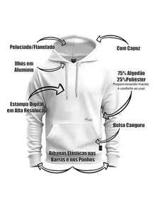 Brazilian National Team Kangaroo Hoodie/Flannel Sweatshirt - trắng - Xem 5
