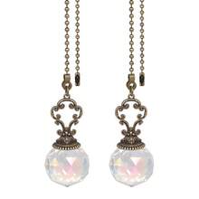 2pcs Vintage Copper Chain Crystal Pendant Extender, Colorful Pendant Extender, Zipper Extender With Crystal Prism Ball Connector, Suitable For Bathroom Toilet Light, Ceiling Fan, Table Lamp Extension Cord, Indoor Outdoor Garden Sunshine Catcher, Making Colorful Party Decorations, Suitable For Mother's Day, Father's Day, Party, Birthday Gifts - Multicolor - View 22