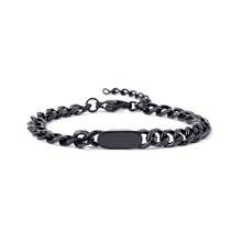 3pcs Men's Fashionable Innovative Titanium Steel High-End Luxury Bracelet, Gift - Black - View 3