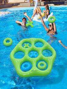 Set Permainan Tic Tac Toe Tiup untuk Kolam Renang, Papan Permainan Lempar Air Raksasa dengan Cincin Apung X/O, Mainan Pesta Interaktif Kolam Renang Luar Ruangan untuk Dewasa, Mainan Bermain Air Pantai Musim Panas - MultiWarna - View 4