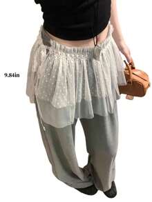 Women's Lace Mesh Tie-Up Fake Layering Hem, Elegant Skirt Extender For Dress & Skirt - Multicolor - View 6