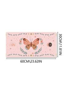 粉色鼠标垫桌垫，蝴蝶图案鼠标垫桌垫，长款鼠标垫游戏鼠标垫，防滑橡胶底座，缝边设计 - 适用于办公电脑键盘笔记本电脑 - 查看 15