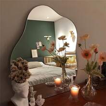 Chic Full-Length Floor Mirror With Stand - Perfect For Bedroom & Bathroom, Glass Surface, No Power Needed - Silver - View 1