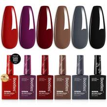 Beetles 15ML 6 Colors  HEMA-Free Pastel Gel Polish - Fairy Tale Dream, Pastel Yellow Pink Blue Purple, Colorful Bottle, Soak Off UV LED Manicure - 15ML 6 Màu Hema Không Chứa Chất Hema Phong Cách Quý Ông Đêm Cao - Xem 7
