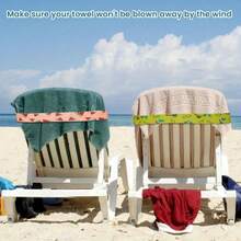 5pcs Beach Chair Towel Fixation Straps, Elastic Bedsheet Storage Bands, Durable Drawstring - Multicolor - View 7