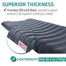 TREKOLOGY UL80 - Colchoneta Inflable para Camping Ultraligera compacta Ligera con Aislamiento de Aire en una Bolsa para Dormir Campamento Hamaca Senderismo Adultos - Gris - Ver 5