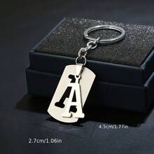 DIY Stainless Steel A-Z Letter Keychain, 26 Alphabet Double-Layer Letter Iron Keyring, Couples Gift, Car Key Chain, Bag Accessory - Multicolor - View 30