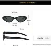 一副猫眼时尚眼镜，时尚小框高端复古风男女通用 - 黑色 - 查看 4