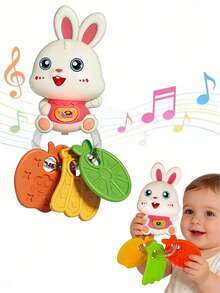 Juguete Mordedor y Sonajero para Bebés y Niños Pequeños, Juguete Educativo para Ayudar a Desarrollar la Coordinación Mano-Ojo. Cuenta con Diseños de Dibujos Animados Lindos como Abeja, Pingüino y Conejo, lo que lo hace un Regalo Adecuado para Niños y Niñas Recién Nacidos. - Multicolor - Ver 7
