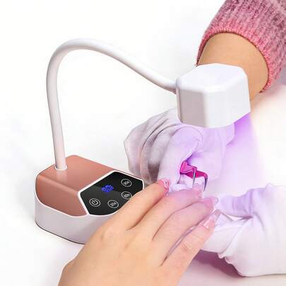 可充电式UV LED美甲灯，无线便携式360°旋转美甲固化灯，适用于凝胶美甲固化，带电池