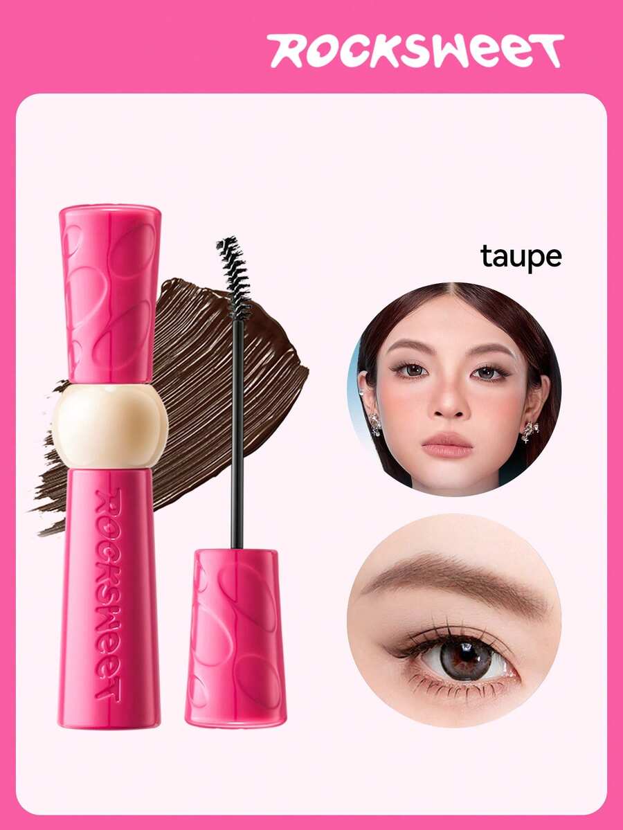 ROCK SWEET Eyebrow Tinting Gel: Natural, Waterproof, Non-Smudging, Long-Lasting Shaping, Suitable For Thick Eyebrows [Pink Tube] - 02#灰棕色 - 查看 1