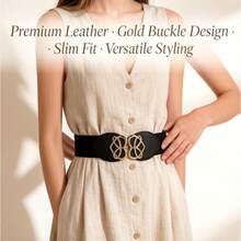 Women's Elastic Waist Metal Heart Design Dress, Autumn/Winter Fashion Stretchy Waistband, Suitable For Dance Skirt And Long Dress, Slimming - Multicolor - View 2