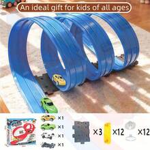 3+ Years Old Kids DIY Assemble Racing Track Toy Set, Includes 2 Racing Cars, 360° Stunt Track, High-Speed Racing Toy, Indoor & Outdoor Interactive Game, Suitable For Boys & Girls - Multi-color Upgraded 3D Track - Limited-time Flash - View 15