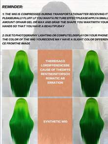 13x4 Lace Front Wig, Green Ombre Lace Synthetic Hair, Pre-Plucked, Heat Resistant Fiber, Straight Style, Suitable For Daily Wear, Festivals And Cosplay - Ombre - View 6